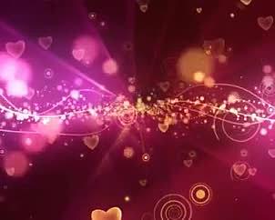 粉色背景中的粒子光线和闪烁爱心视频素材视频的预览图